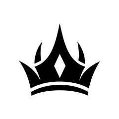 Silhouette fantasy style crown elegant creative royal concept minimal clean vector illustration with white background