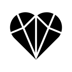 Silhouette heart with geometric abstract shape modern romantic symbol minimal clean vector design with white background