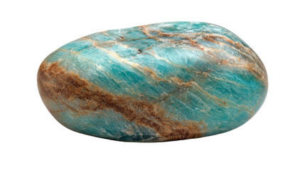 Amazonite pebble background isolated on a Transparent background, PNG file.
