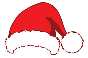 Santa hat with fluffy ball festive christmas holiday decoration