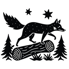 Black tribal wolf head silhouette tattoo vector illustration design