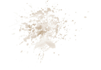 Abstract Brown Paint Splatter on Transparent Background