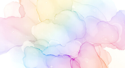 Fototapeta premium Abstract watercolor background with pastel colors blending together in a soft, dreamy texture.