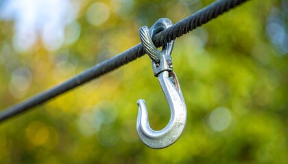 Metal hook on cable