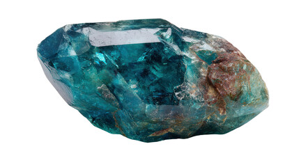 Fototapeta premium Apatite crystal background isolated on a Transparent background, PNG file.