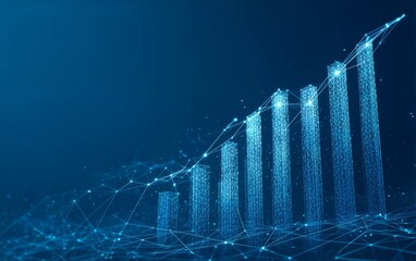 Digital Data Visualization of Growing Bar Chart