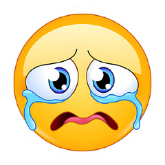 Crying Emoji – Sad Smiley Face with Tears Cartoon Emoticon