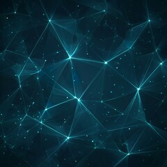 Abstract Network Connection with Blue Glowing Points