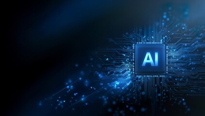 Artificial Intelligence Concept with Circuit Board Background