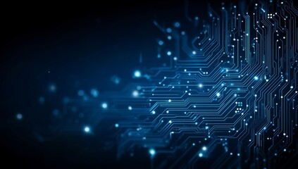 Abstract blue circuit board design background