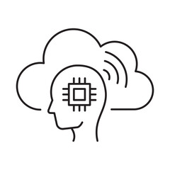 AI Cloud Intelligence Editable Stroke Icon