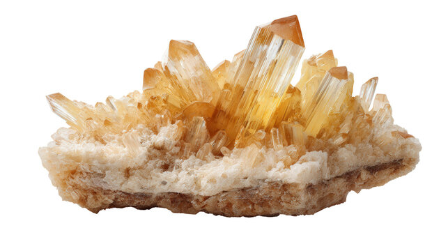 Barite crystal plate background isolated on a Transparent background, PNG file.