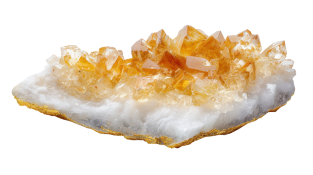 Barite crystal plate background isolated on a Transparent background, PNG file.