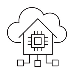 AI Smart Home Cloud Editable Stroke Icon