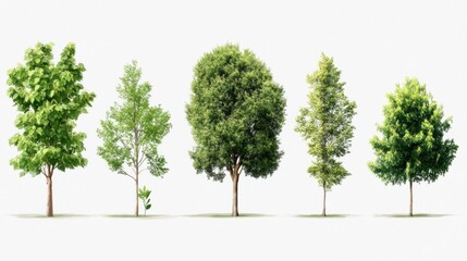 Fototapeta premium Vector graphic showing natural growth of trees, small to large, green leaves appearing at each stage