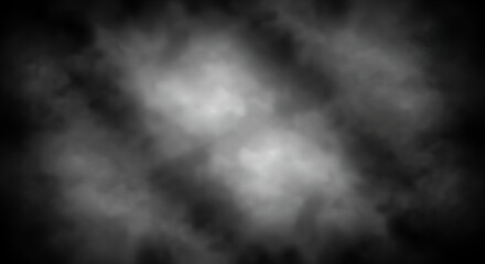 Dense White Smoke or Fog Texture with Dark Vignette