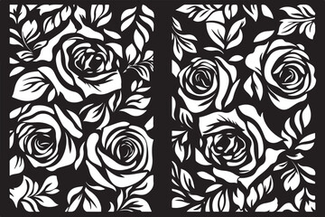 Elegant Rose Floral SVG Laser Cut
