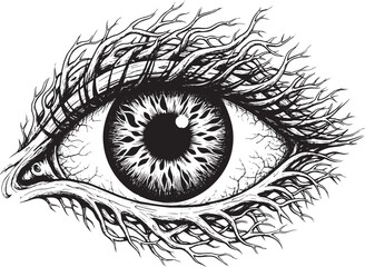 Obraz premium Eye of the Forest: Abstract Organic and Human Fusion