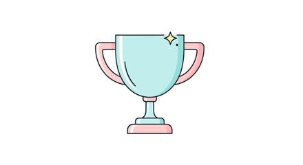 Pastel-Colored Trophy Cup with Star Sparkle and Handles.