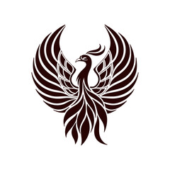 Naklejka premium Phoenix Bird Logo Vector Abstract Fire Bird Symbol Design