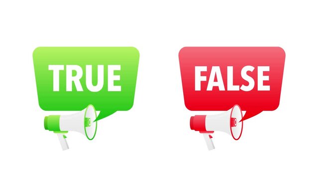 True or false megaphone banner animation