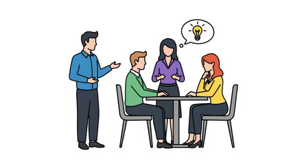 Diverse Business Team Brainstorming Ideas and Collaborating in a Meeting.