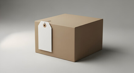 Cardboard box with blank tag