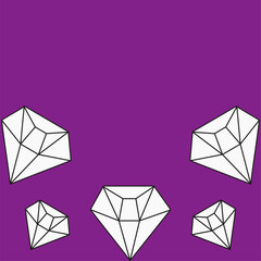 Vector Diamond stone Frame with Empty space for text. Vector illustration of simple geometric Diamond Frame with copy space. Perfect poster for jewelry store. EPS 10
