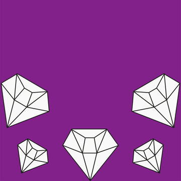 Vector Diamond stone Frame with Empty space for text. Vector illustration of simple geometric Diamond Frame with copy space. Perfect poster for jewelry store. EPS 10