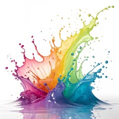 Rainbow Paint Splash,Vibrant ,Colorful