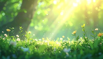 Obraz premium spring light green blur background, glowing blurred design, summer background for design wallpaper