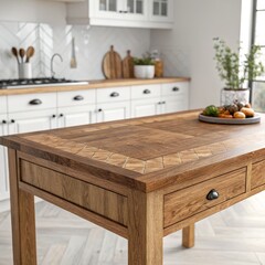 Rustic Kitchen Island Table with Wood Grain Detail, kitchen , furniture