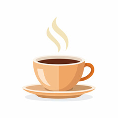 Obraz premium Coffee and tea cups with steam vector illustration icons