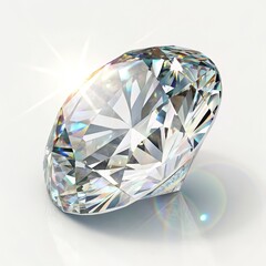 Sparkling Diamond on White Facets and Light Play,Jewelry ,Gemstone