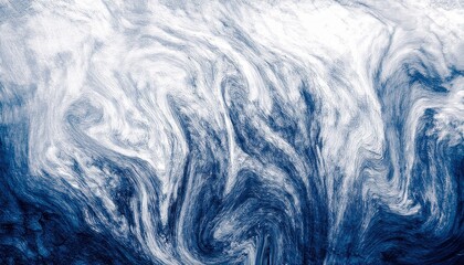 Obraz premium abstract blue and white fluid swirl painting texture with flowing wave patterns and storm like motion creating dynamic modern background ideal for wallpaper or banner with copy space