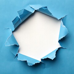 Torn Blue Paper with White Space, Background , Texture