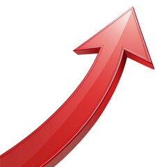 Upward Trend Glossy Red Arrow Pointing Upward, growth , success