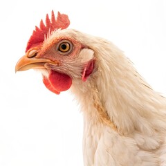 White Leghorn Hen Portrait Farm Fresh and Feathered Beauty ,poultry ,livestock