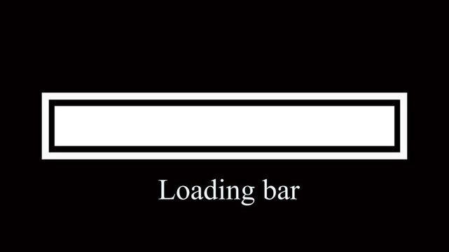 Loading bar icon animation Black and white abstract vector background with space for text and digital design elements.