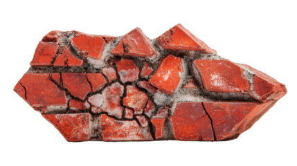 Brick shard background isolated on a Transparent background, PNG file.