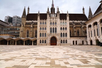 Fototapeta premium Guildhall building in Moorgate area of London UK. It is located in the wards of Bassishaw and Cheap.
