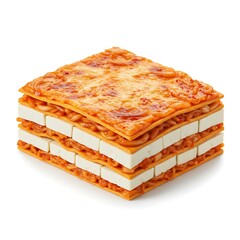 Fototapeta premium kimchi lasagna layered with tofu, isolated on white background