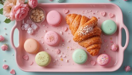 Sweet Morning Indulgence  Pastel Colored Breakfast Still Life with a Dreamy, Romantic Vibe