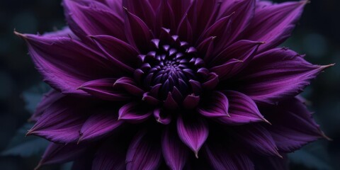 Dramatic Purple Dahlia with Dark Gothic Undertones, Intricate Details