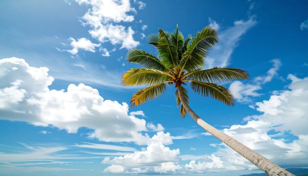 Palm tree against a blue sky