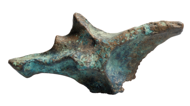 Bronze fragment background isolated on a Transparent background, PNG file.