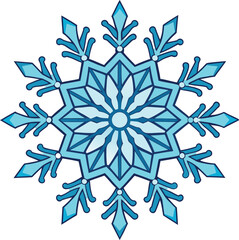 Frozen Delight A detailed illustration of a beautiful blue Snowflake design
