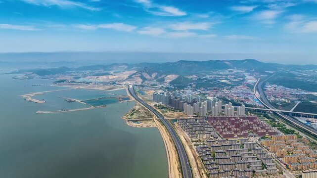 Overlooking Dalian Jinzhouwan development area