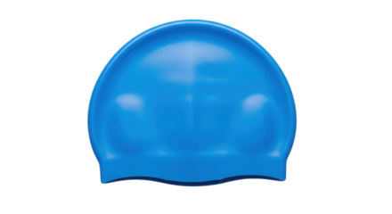 Blue swimming cap for pool training isolated PNG with Transparent Background