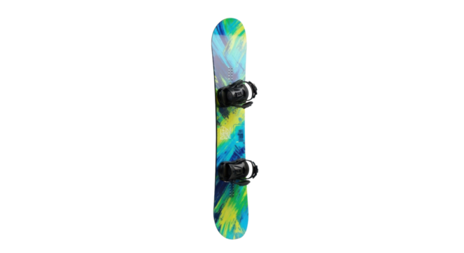 Colorful snowboard for winter sports isolated PNG with Transparent Background